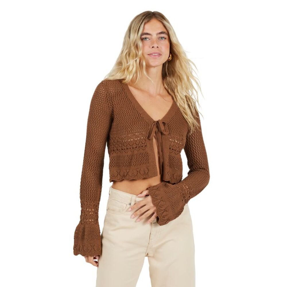 Brave Soul Womens/Ladies Front Tie Cardigan / Brown
